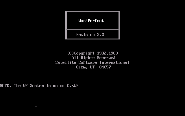 WordPerfect 3.0 - Splash